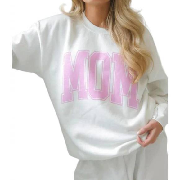 NEW FRIDAY + SATURDAY mom block sweatshirt in white - Picture 5 of 5